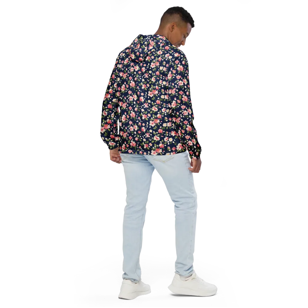 Midnight Blossom on Men's Windbreaker — Back