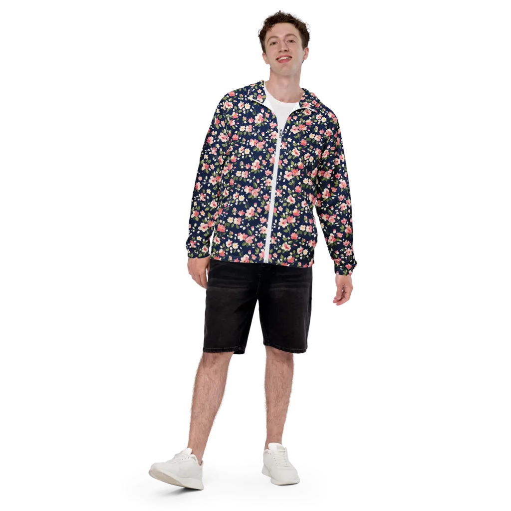 Midnight Blossom on Men's Windbreaker — Front