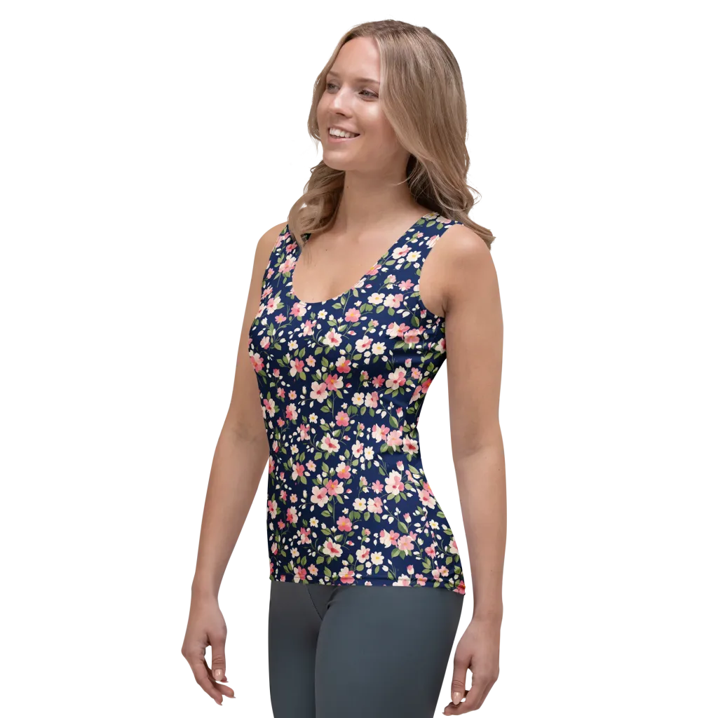 Midnight Blossom on Women's Tank Top — Left Front