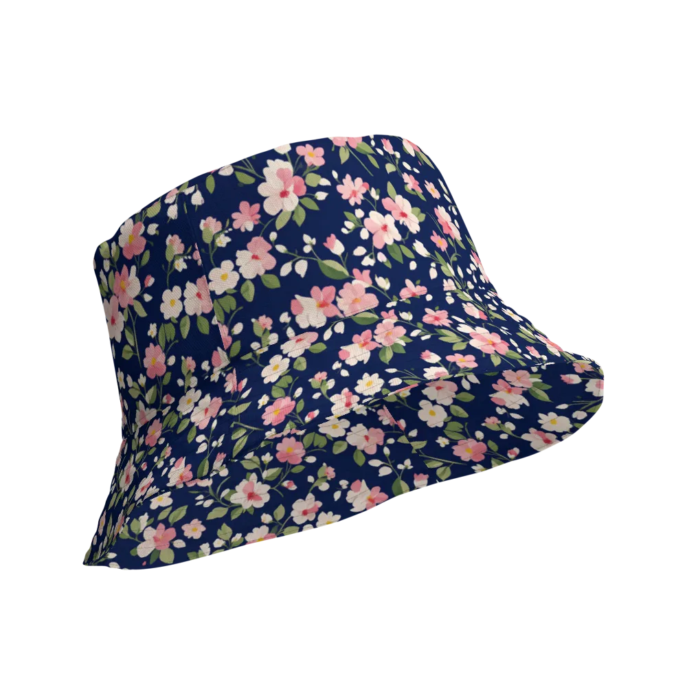Midnight Blossom on Reversible Bucket Hat — Product details Outside
