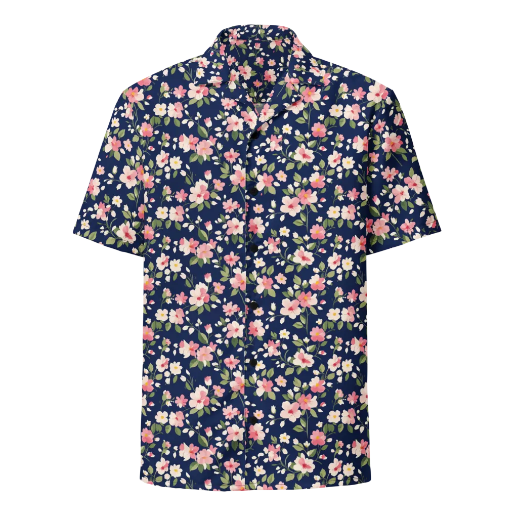 Midnight Blossom on Button Shirt — Front