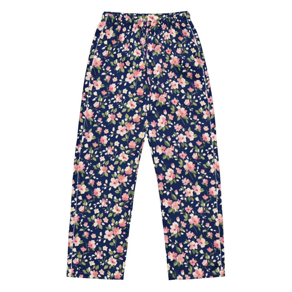 Midnight Blossom on Women's Pajama Pants — Front