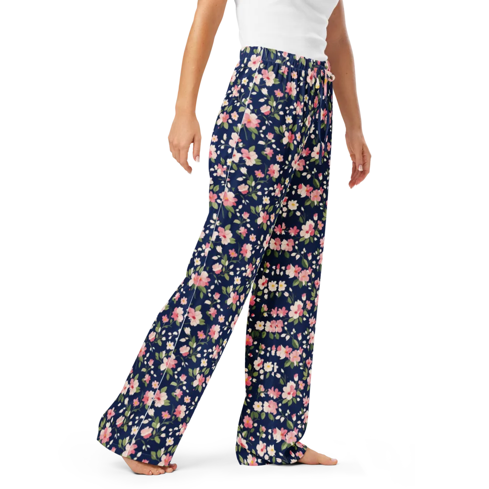 Midnight Blossom on Women's Pajama Pants — Right Front