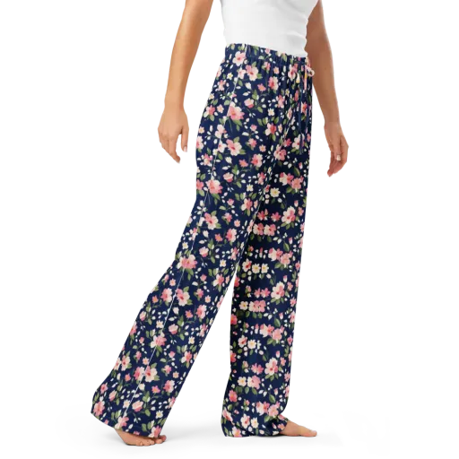 Midnight Blossom on a Women's Pajama Pants
