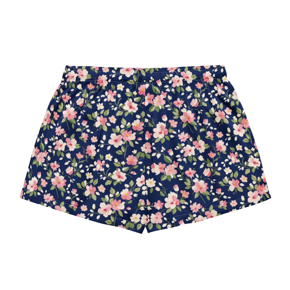 Midnight Blossom on Women's Pajama Shorts — Back