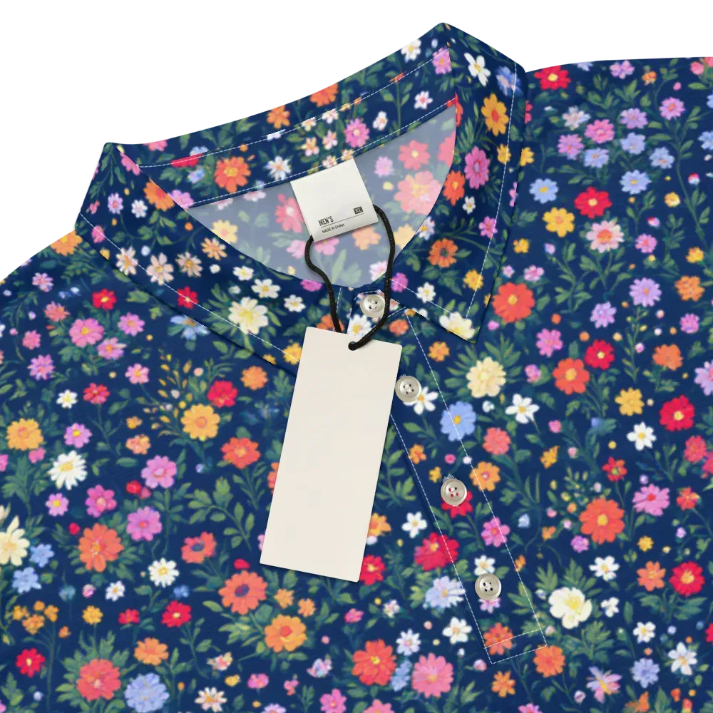 Navy Wildflower on Men's Slim Fit Polo Shirt — Product details