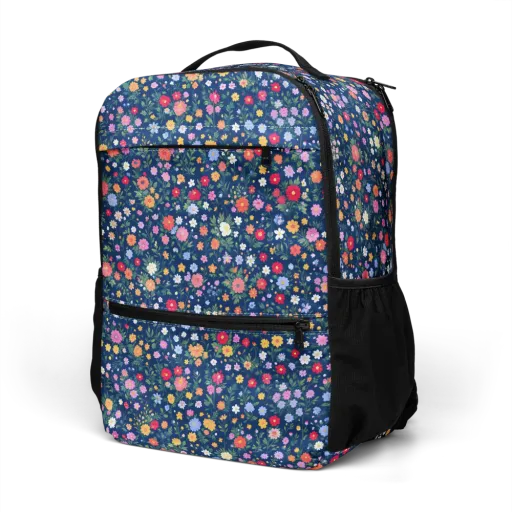 Navy Wildflower on a Utility Backpack