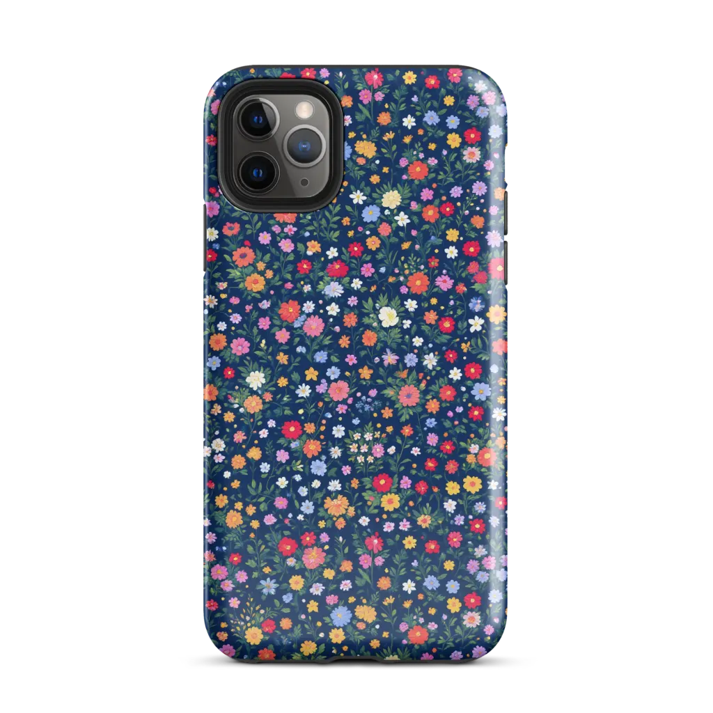 Navy Wildflower on Tough Case for iPhone® — Front