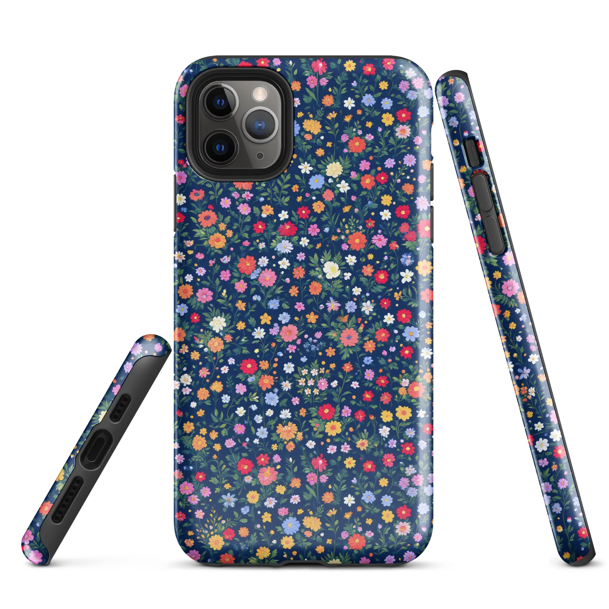 Navy Wildflower on Tough Case for iPhone® — Front