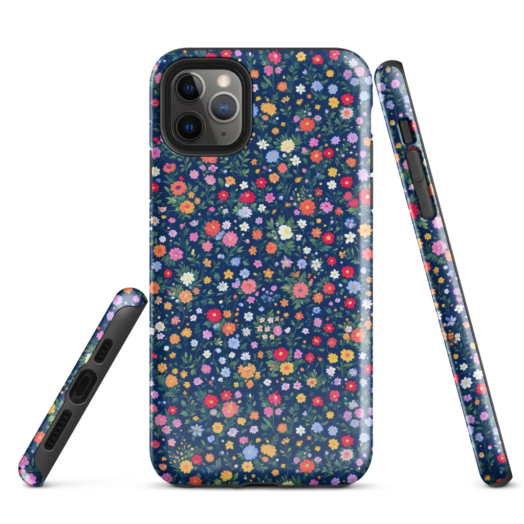 Navy Wildflower on Tough Case for iPhone® — Front