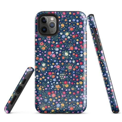Navy Wildflower on a Tough Case for iPhone®