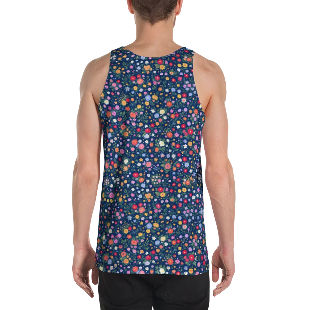 Navy Wildflower on Men's Tank Top — Back