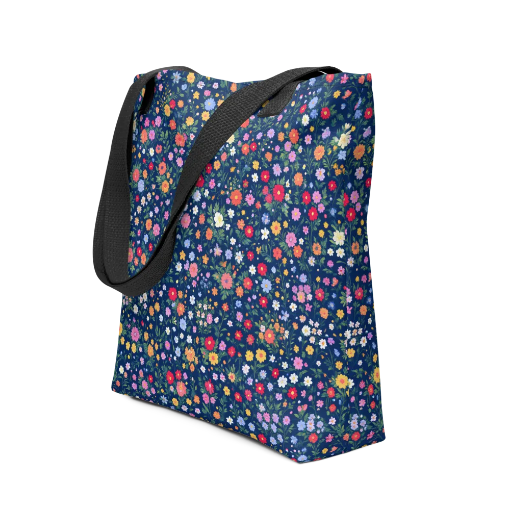 Navy Wildflower on Tote Bag — Front
