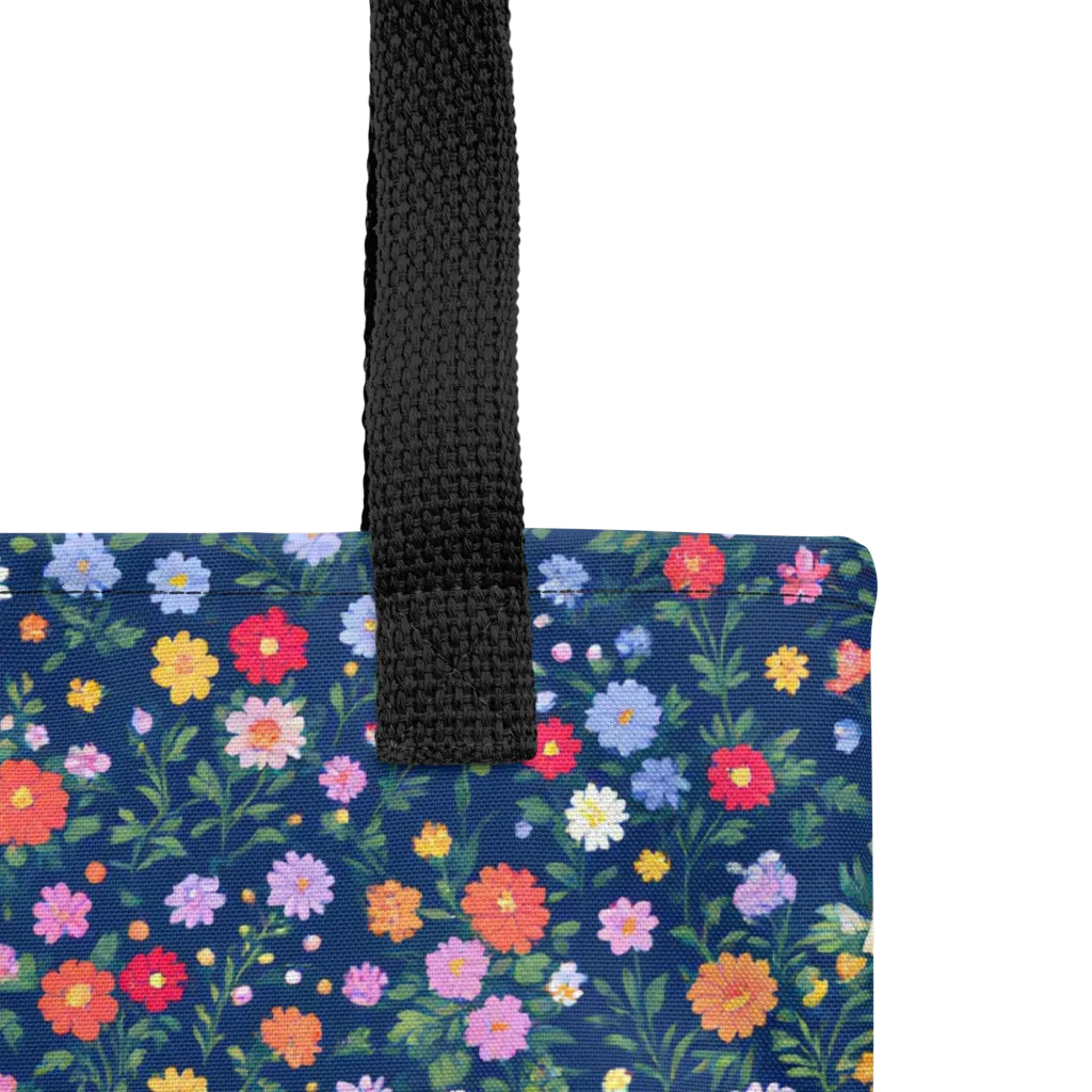 Navy Wildflower on Tote Bag — Product details