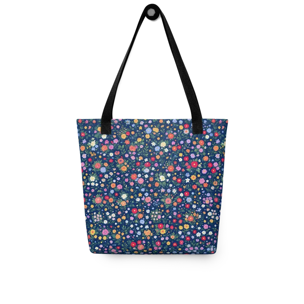 Navy Wildflower on Tote Bag — Front