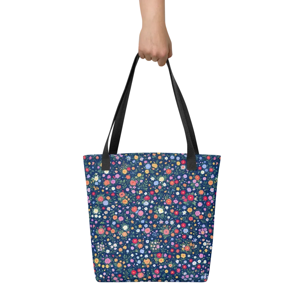 Navy Wildflower on Tote Bag — Front