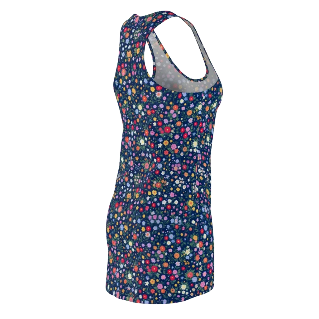 Navy Wildflower on Racerback Dress — Back Side