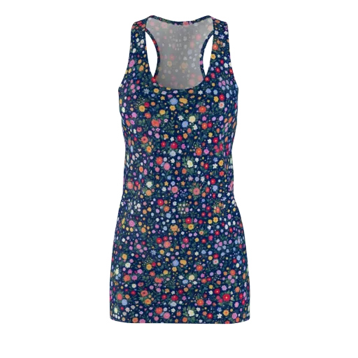 Navy Wildflower on a Racerback Dress