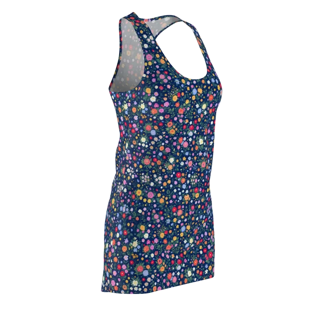 Navy Wildflower on Racerback Dress — Front Side