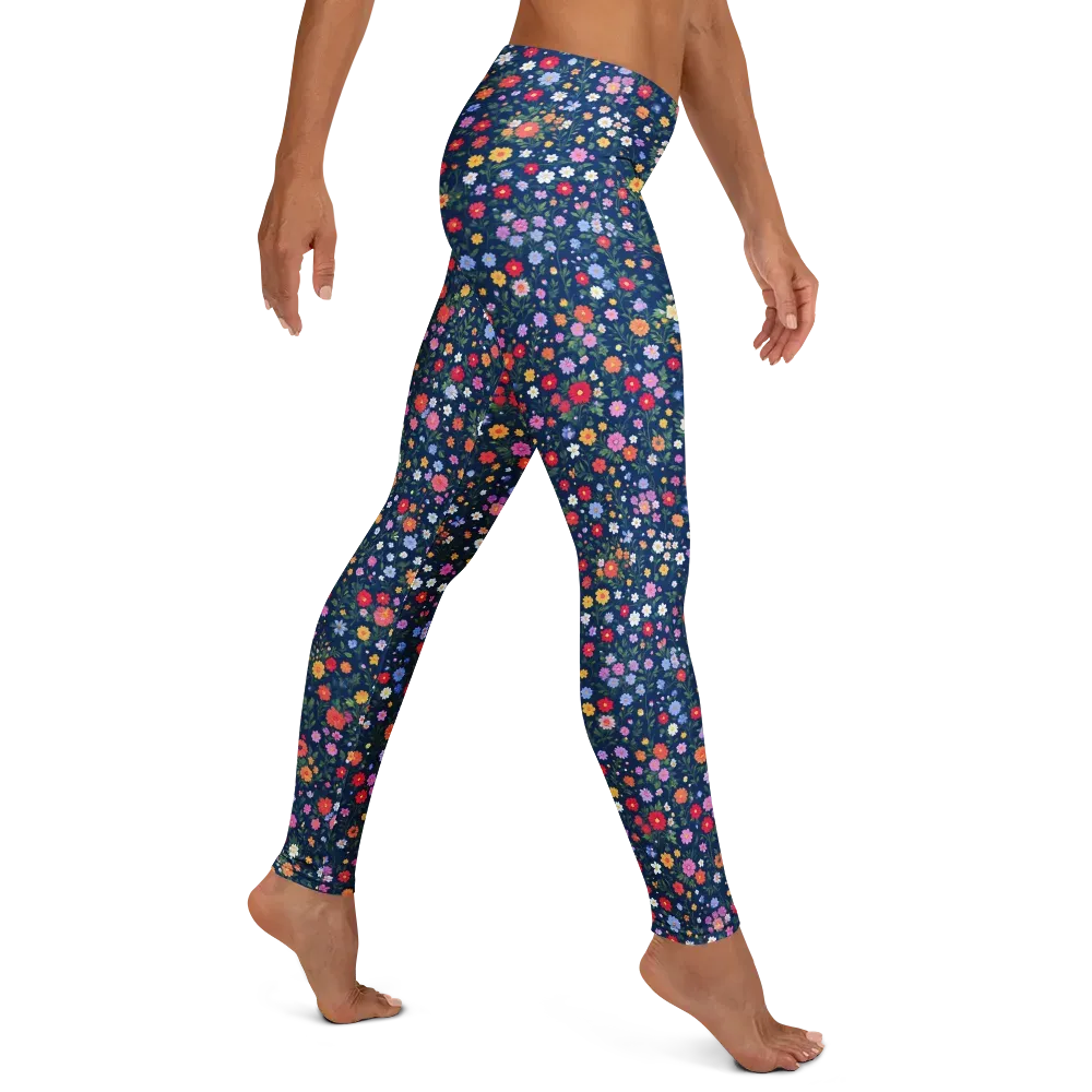 Navy Wildflower on Leggings — Right
