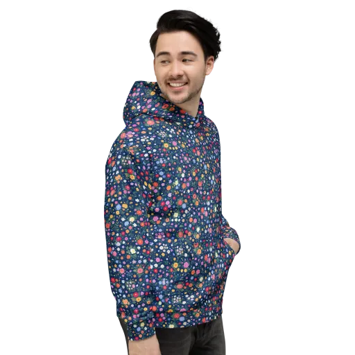 Navy Wildflower on a Hoodie
