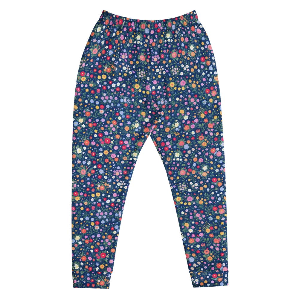 Navy Wildflower on Men's Joggers — Front