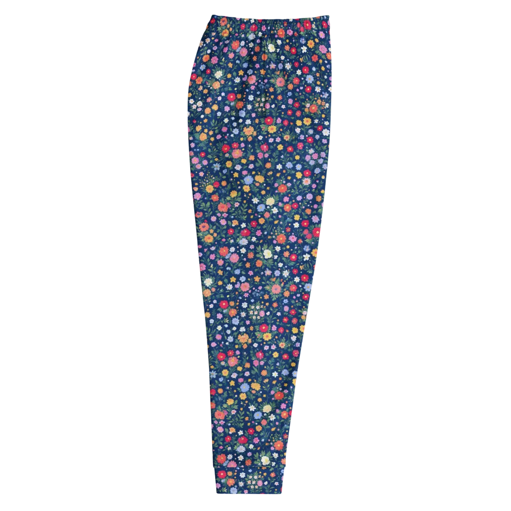 Navy Wildflower on Men's Joggers — Right