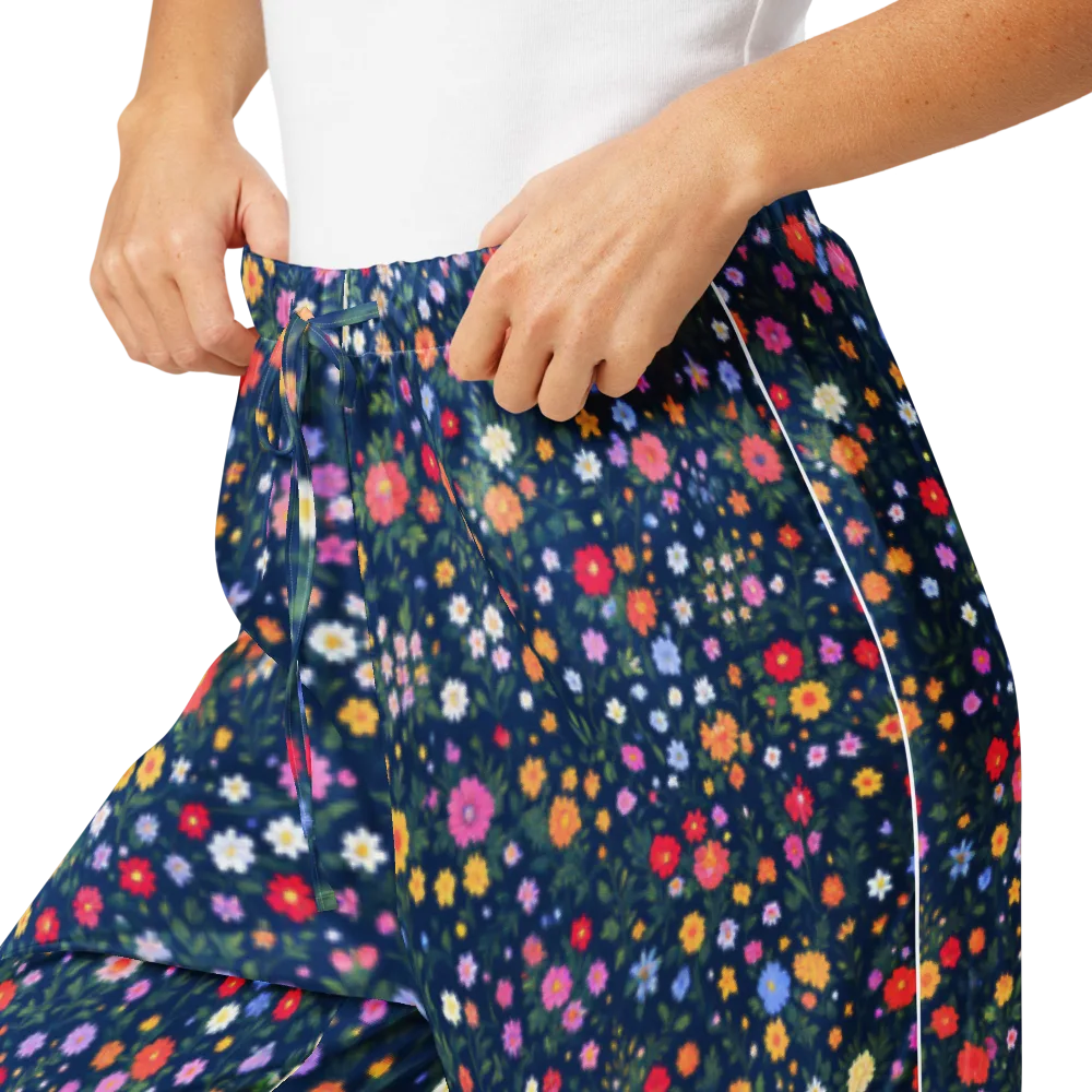 Navy Wildflower on Women's Pajama Pants — Product details