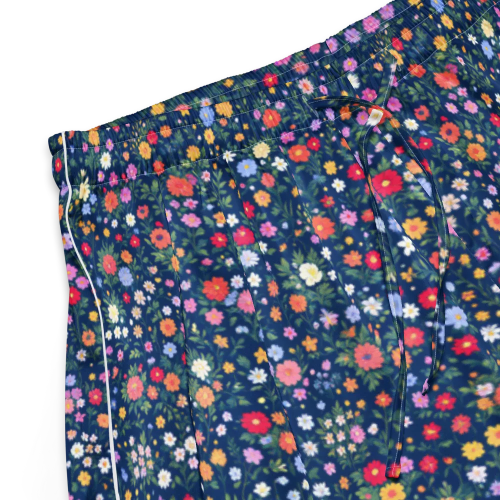 Navy Wildflower on Women's Pajama Shorts — Product details