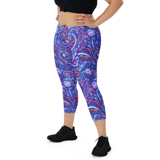 Cosmic Marbles on a Capri Leggings