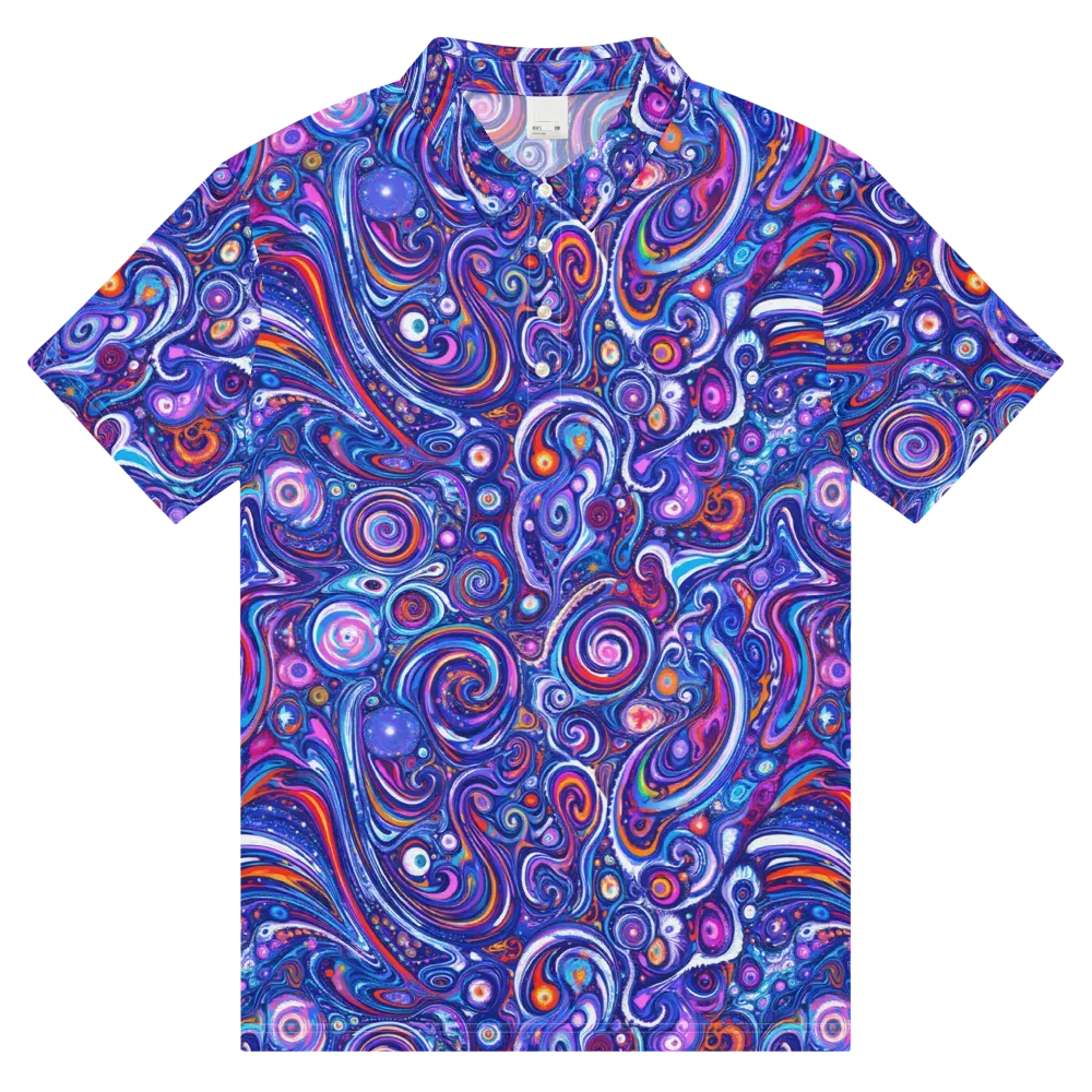 Cosmic Marbles on Men's Slim Fit Polo Shirt — Front