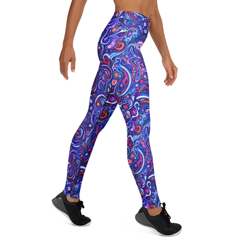 Cosmic Marbles on Yoga Leggings — Right