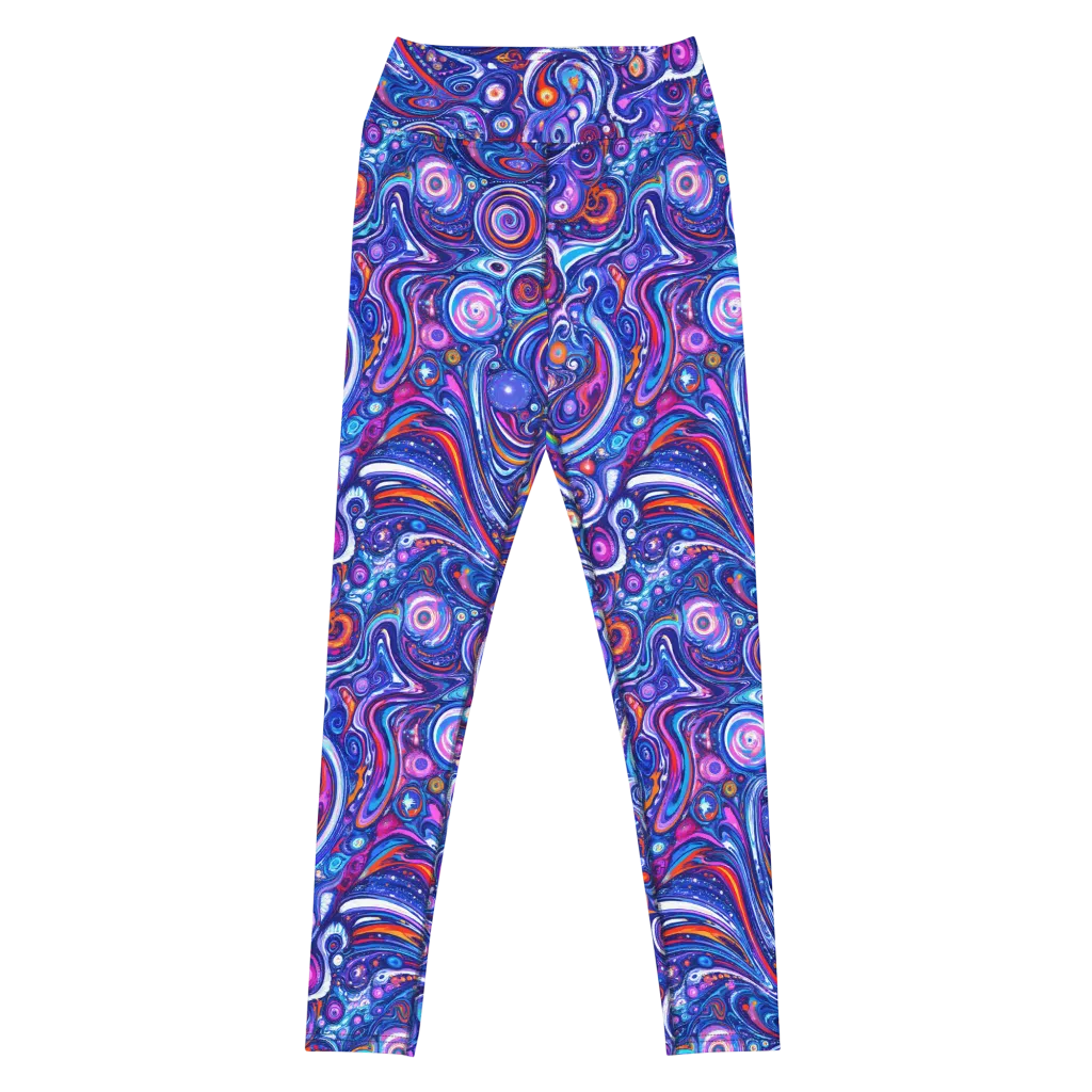 Cosmic Marbles on Yoga Leggings — Front