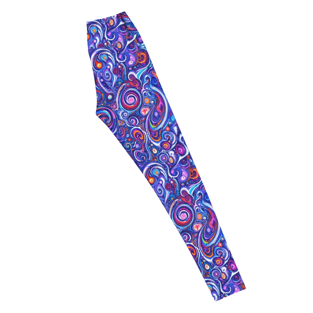 Cosmic Marbles on Yoga Leggings — Right