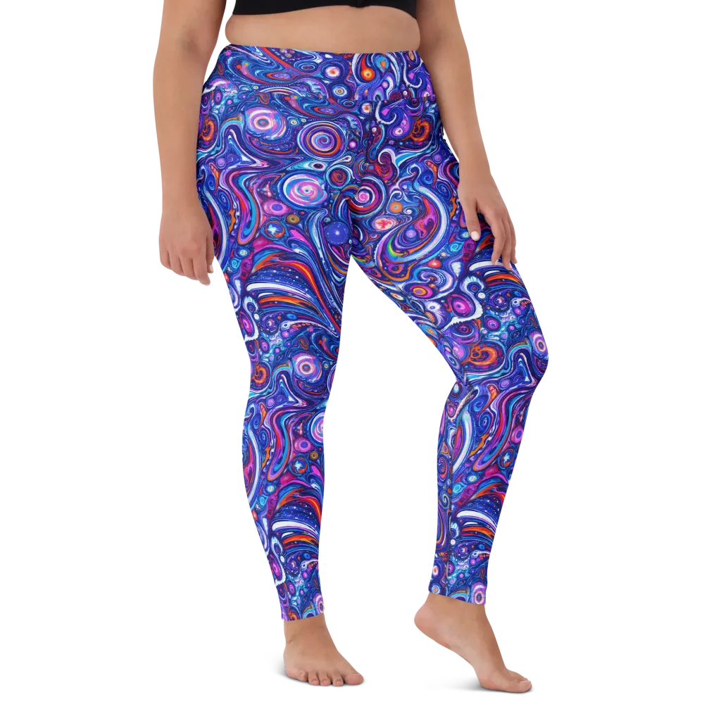 Cosmic Marbles on Yoga Leggings — Front