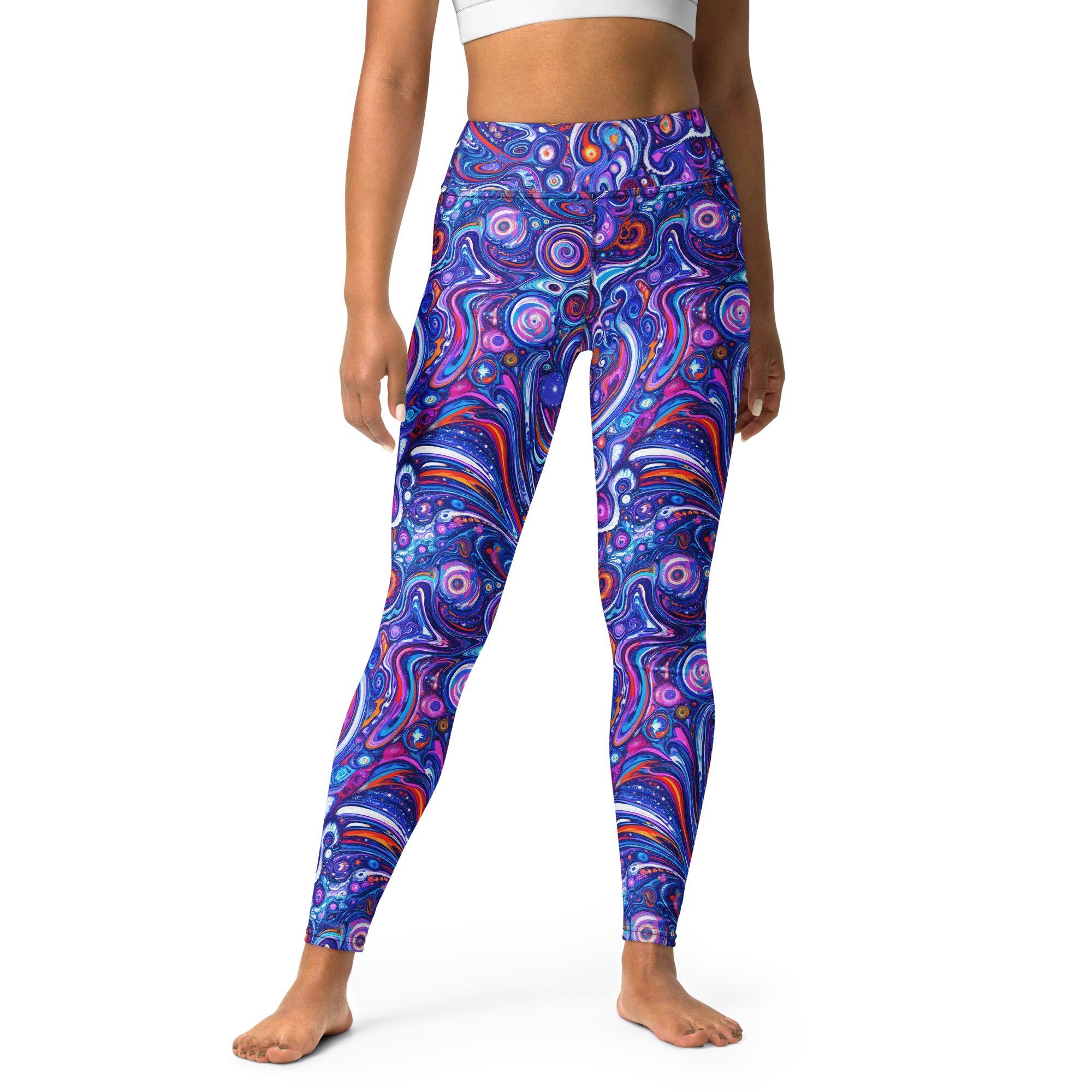 Cosmic Marbles on Yoga Leggings — Front