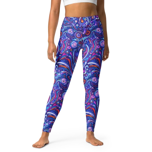 Cosmic Marbles on a Yoga Leggings