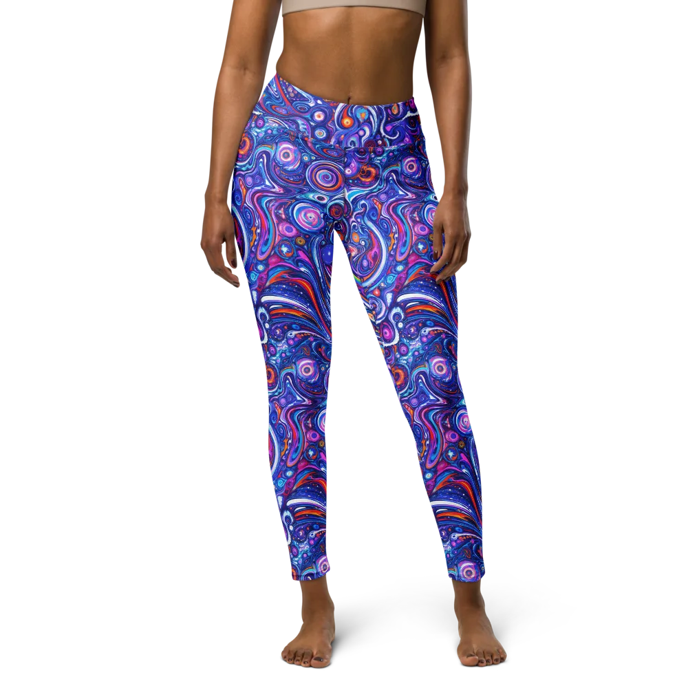 Cosmic Marbles on Yoga Leggings — Front