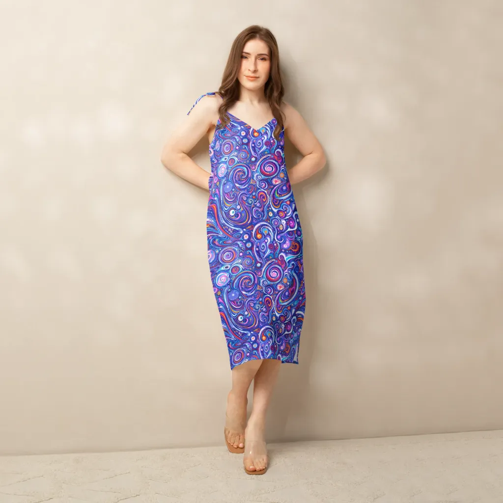 Cosmic Marbles on Slip Dress — Front