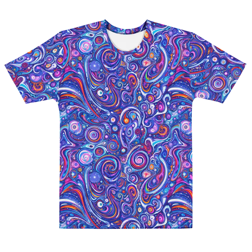 Cosmic Marbles on Men's Cotton Crew Neck T-Shirt — Front