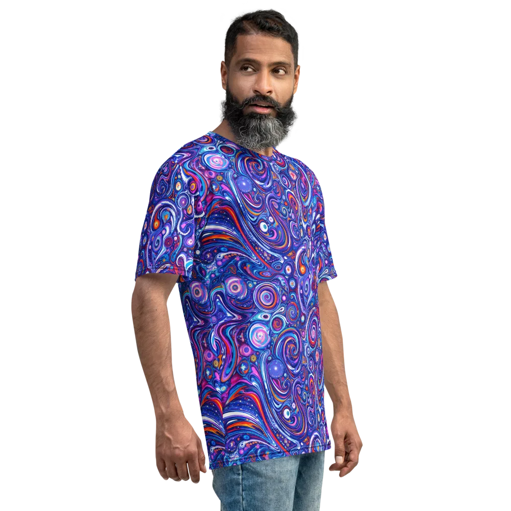 Cosmic Marbles on Men's Crew Neck T-Shirt — Right