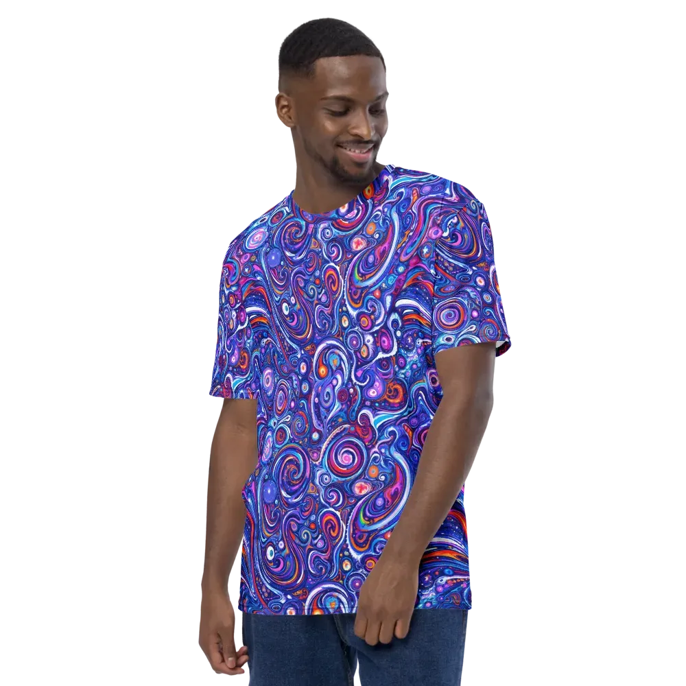 Cosmic Marbles on Men's Crew Neck T-Shirt — Left