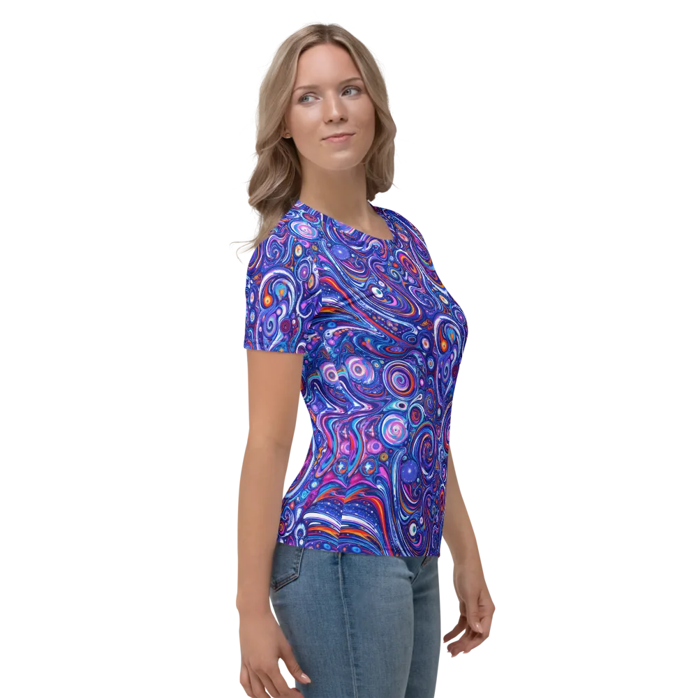 Cosmic Marbles on Women's Crew Neck T-Shirt — Right