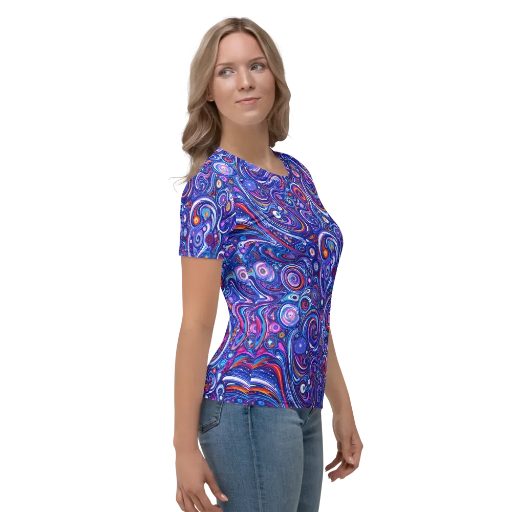 Cosmic Marbles on Women's Crew Neck T-Shirt — Right