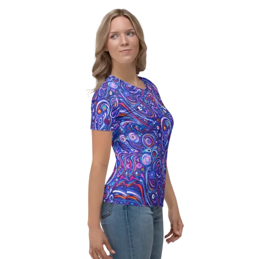 Cosmic Marbles on a Women's Crew Neck T-Shirt