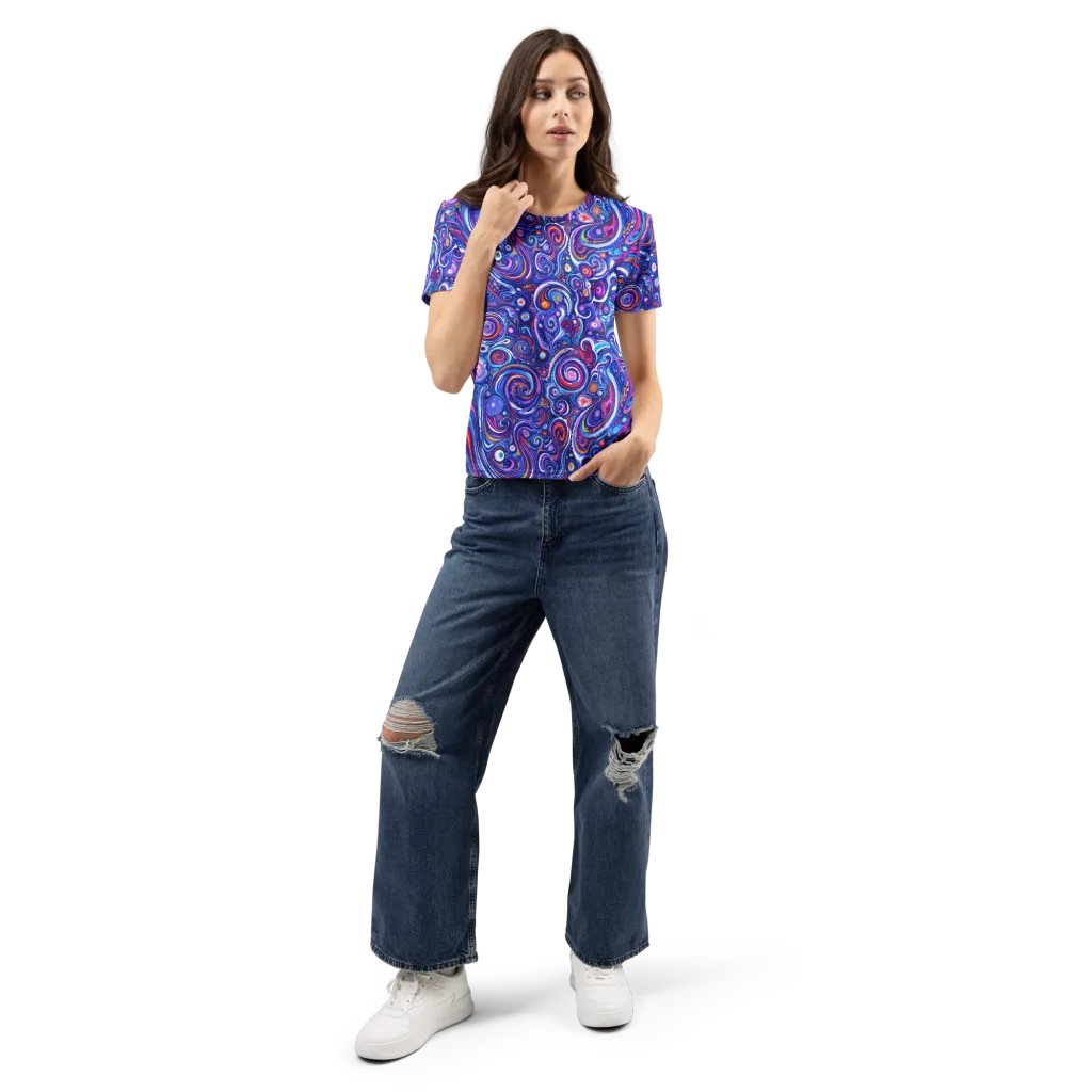 Cosmic Marbles on Women's Crew Neck T-Shirt — Front