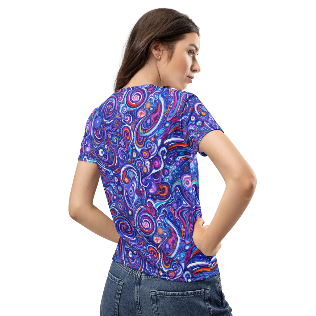 Cosmic Marbles on Women's Crew Neck T-Shirt — Back