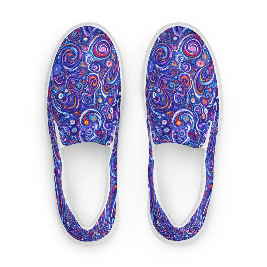 Cosmic Marbles on Men's Slip-On Canvas Shoes — Front