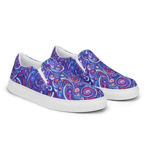 Cosmic Marbles on a Men's Slip-On Canvas Shoes