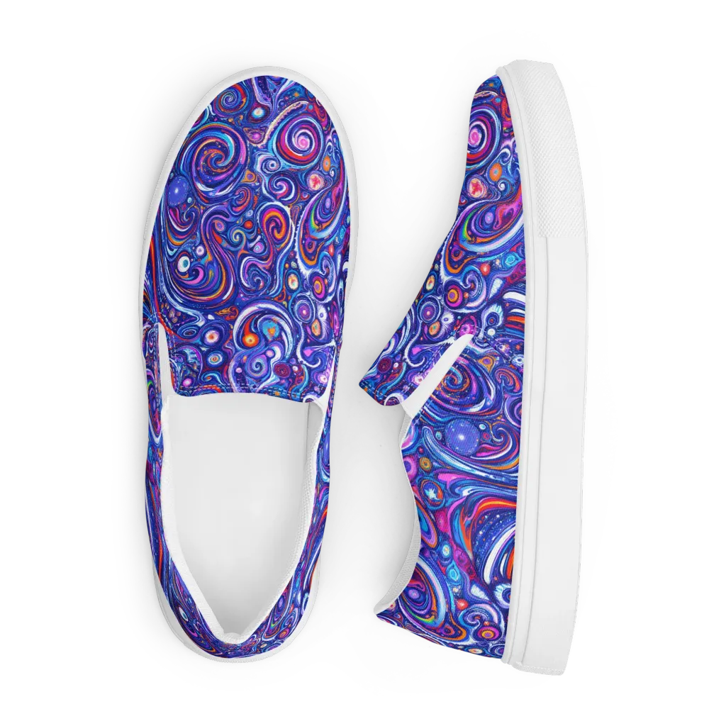 Cosmic Marbles on Men's Slip-On Canvas Shoes — Front